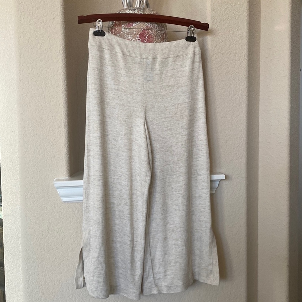 Zac & Rachel Women’s Knit Cropped Wide Leg Pant Rayon Blend Size L